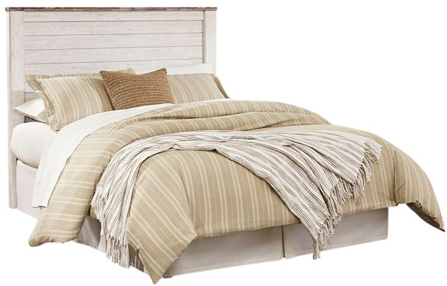 Signature Design by Ashley® Willowton Whitewash Queen Panel Headboard-2