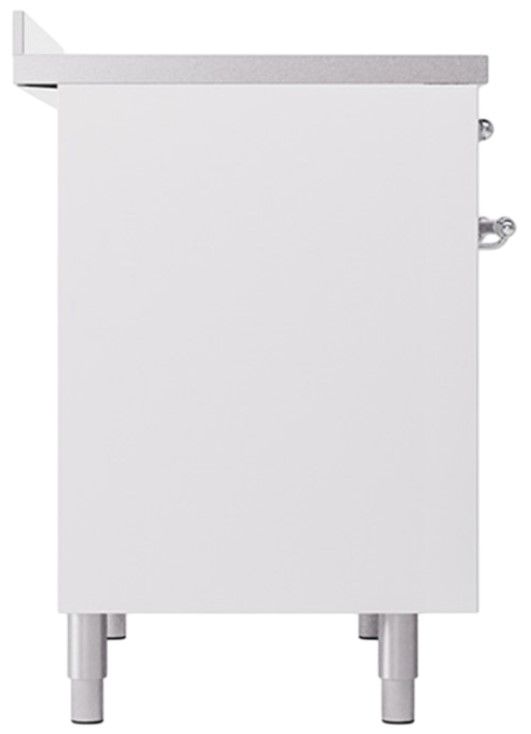 Ilve® Nostalgie II Noblesse 40'' White Pro Style Induction Range with Chrome Trim-2