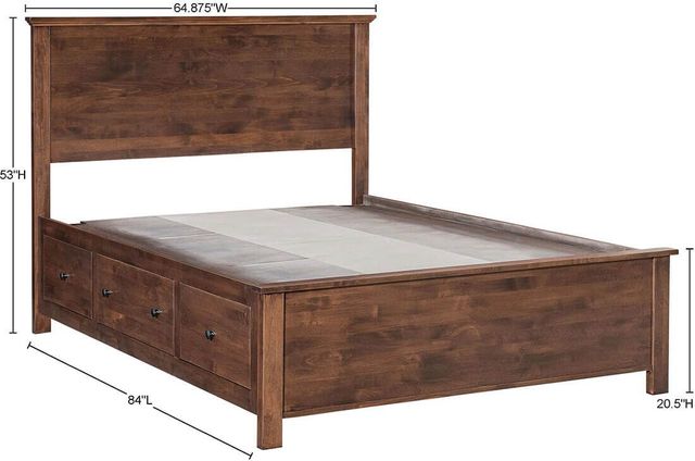 Archbold Furniture Customizable Portland Queen Plank Storage Bed -2
