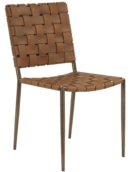 Home Trends & Design Copenhagen Gray Septarian/Tobacco Buffalo Dining Chair-0