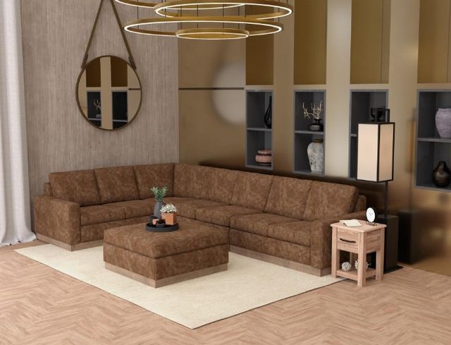 International Furniture Direct Georgia Brown Square Ottoman-1