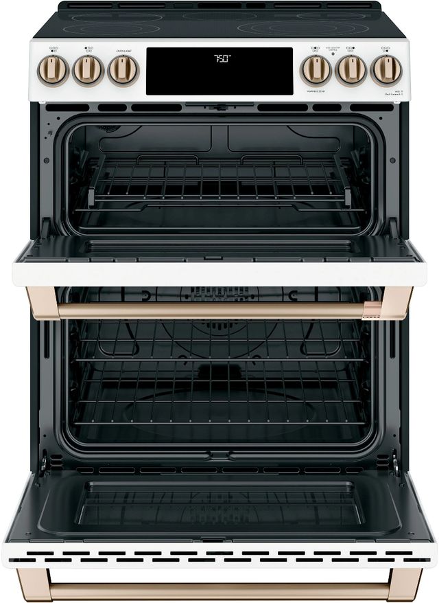 Café™ 30" Matte White Double Oven Slide-In Electric Range-1