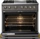 Viking® 5 Series 36" Damascus Gray Pro Style Dual Fuel (LP) Range with Brushed Brass Trim-1
