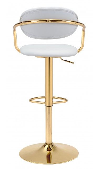 Zuo® Modern Gusto White/Gold Bar Chair-3