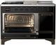 Ilve® Majestic III 48" Glossy Black Pro Style Dual Fuel Natural Gas Range with French Top and Burnished Trim-2