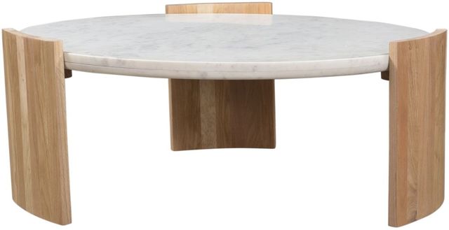 Moe's Home Collection Dala White Coffee Table with Oak Base -1