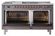 Ilve® Nostalgie II Noblesse 60'' Graphite Matte Pro Style Dual Fuel Range with Copper Trim-2