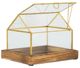 A & B Home Clear/Gold Glass House Box-5