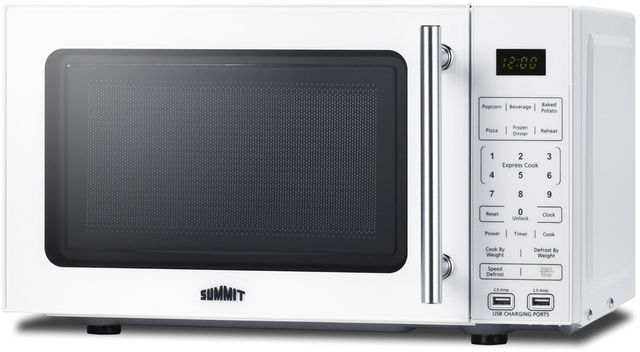 Summit® 0.7 Cu. Ft. White Countertop Microwave with USB Ports and Allocator-1