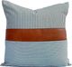 Livia Leather Stripe Black/Tan Decorative Pillow-0