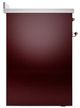 Ilve® Nostalgie II Noblesse 30'' Burgundy Pro Style Induction Range with Brass Trim-2
