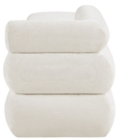 Meridian Furniture Kennedy Cream Chenille Fabric Bench-2