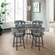 Armen Living Naomi and Lorin 5-Piece Black/Clear/Gray Counter Dining Set-1