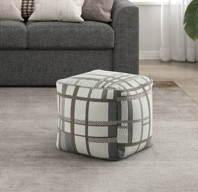 Homelegance® Easley Beige/Brown/Gray Pouf-1