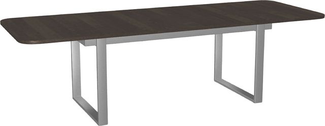 Amisco Customizable Burton 108" Rectangular Extendable Table with 1" Birch Veneer Top, Radius Corners and 1 Leaf-1