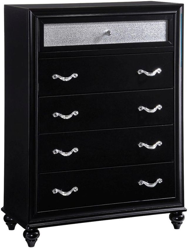 Coaster® Barzini 5-Piece Black/Grey California King Upholstered Bedroom Set-5