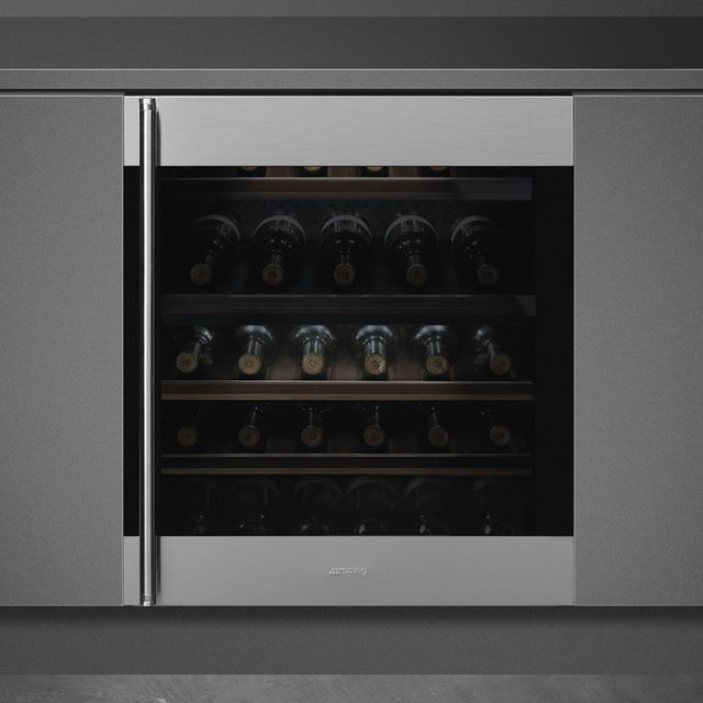 Smeg Classic 24" 4 Cu. Ft. Fingerprint Proof Stainless Steel Built-In Wine Cooler-2