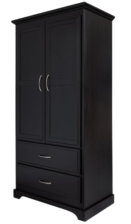 Mako Wood Furniture Symphony Gray 2-Drawer Armoire-1