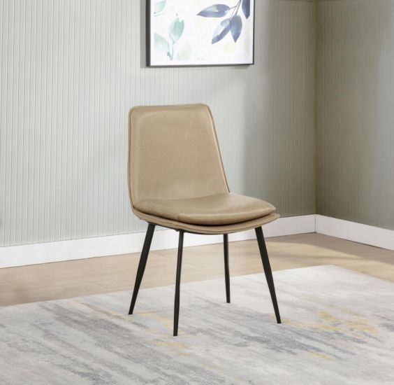 Coaster® Ortega 2-Piece Tan Upholstered Dining Side Chair Set-1