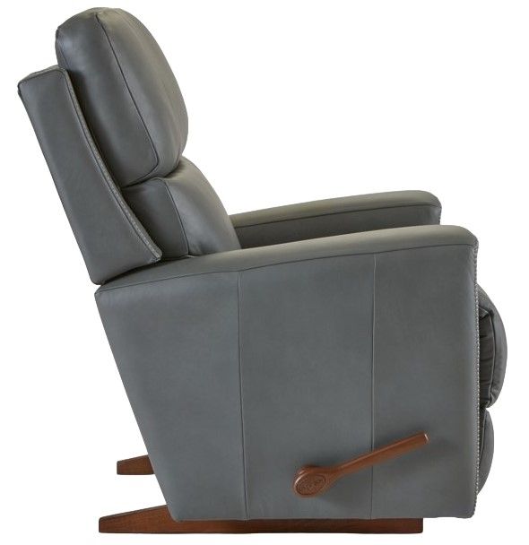 La-Z-Boy® Apollo Blue Grey Leather Manual Rocking Recliner-2