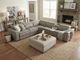 ManWah Soho Taupe 6pc Immersive Audio Modular Leather Sectional PLUS FREE 55" TV-1