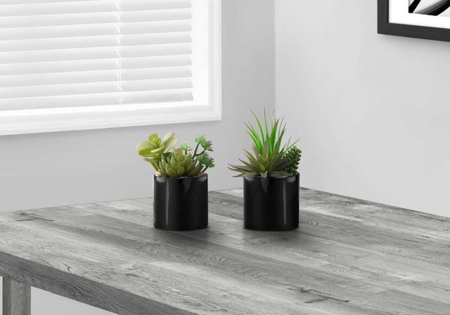 Monarch Specialties Inc. 2-piece 7" Artificial Succulent with Black Pot-1