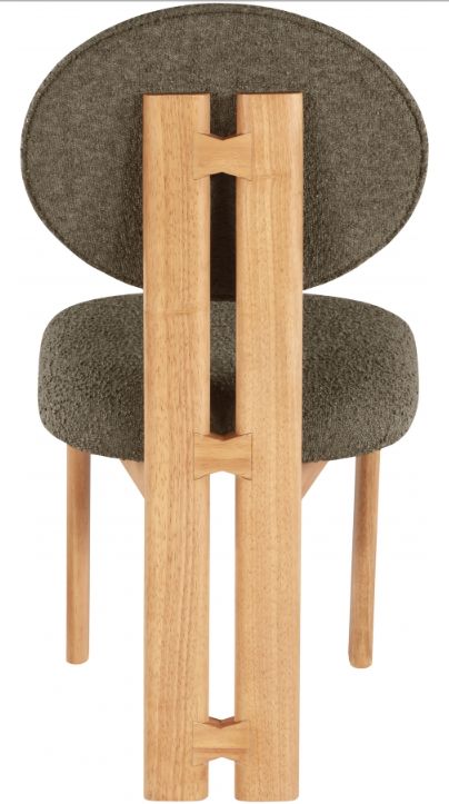 Meridian Furniture Napa Olive/Natural Boucle Upholstered Dining Chair-3