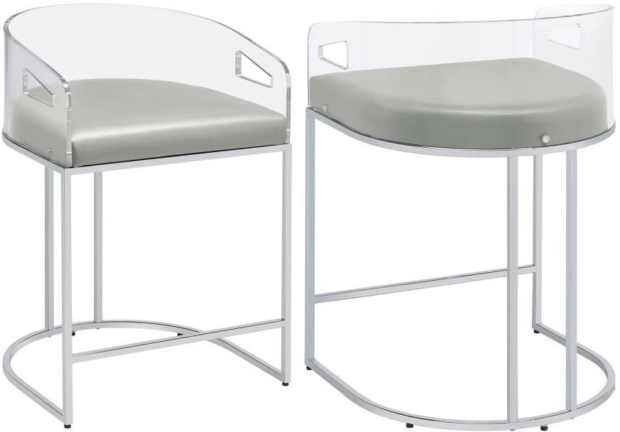 Coaster® Thermosolis 2-Piece Grey/Chrome Acrylic Back Counter