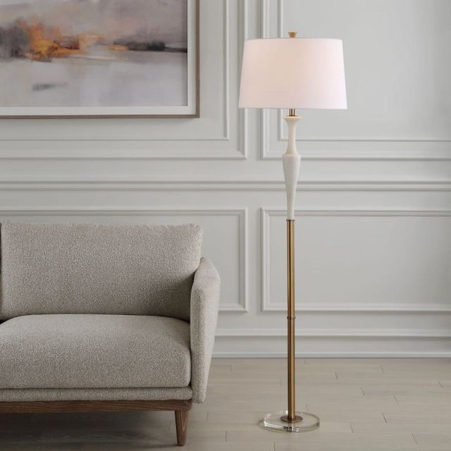 Uttermost® Colette Antique Brass Floor Lamp-1
