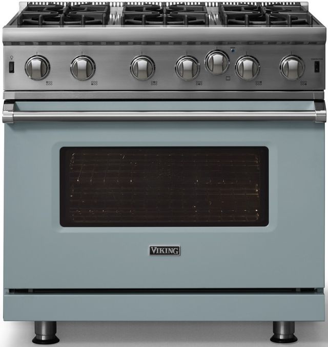 Viking® 5 Series 36" November Sky Pro Style Natural Gas Range-3