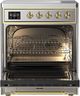 Ilve® Majestic III 30" Stainless Steel Pro Style Induction Range with Solid Door and Brass Trim-1