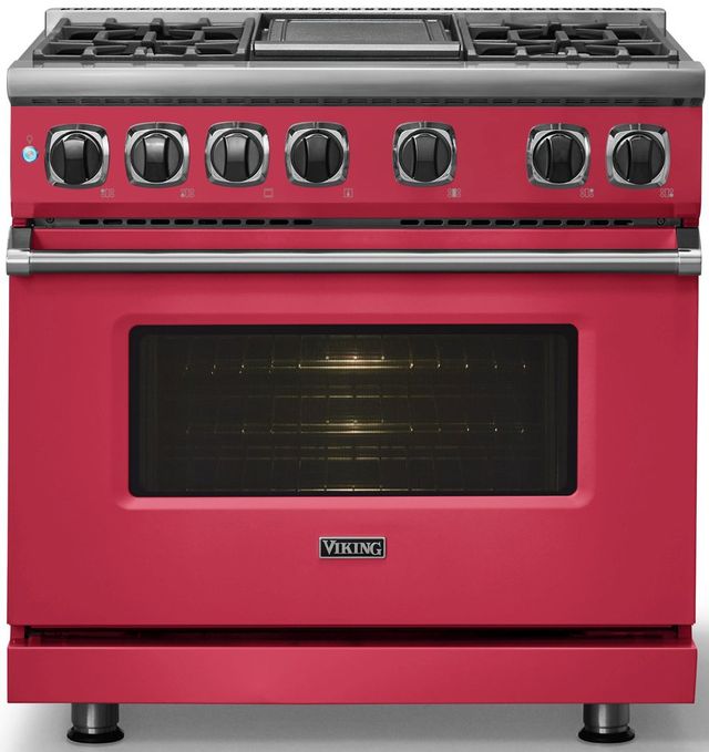 Viking® 7 Series 36" Valentine Pro Style Dual Fuel Range with Griddle-2