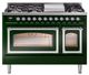 Ilve® Nostalgie II Noblesse 48'' Emerald Green Pro Style Dual Fuel Range with Chrome Trim-0