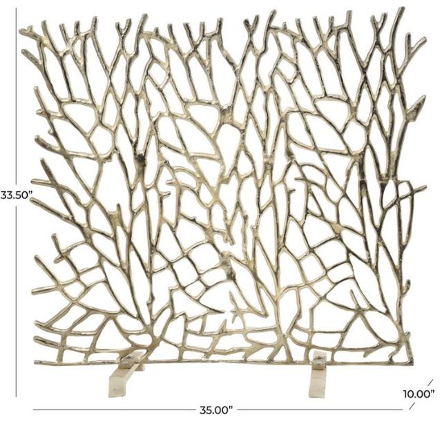 Deco Marche Silver Aluminum Fireplace Screen-3