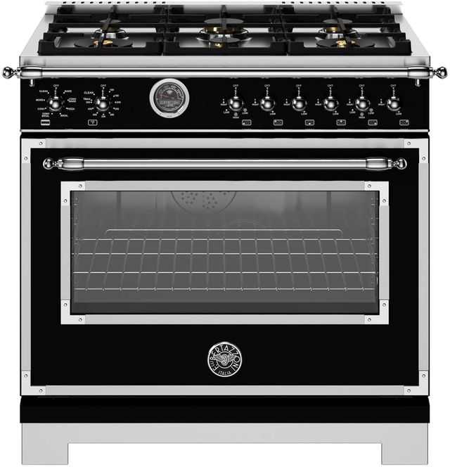 Bertazzoni Heritage Series 36" Nero Matt Pro Style Dual Fuel Range-0