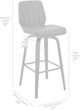 Armen Living Renee Gray/Matte Black Swivel Counter Stool-2