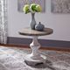 Liberty Furniture Sedona Gravel Round End Table with Heavy Distressed White Base-1