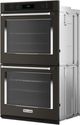 KitchenAid® 30" Black Stainless Steel Double Electric Wall Oven-1