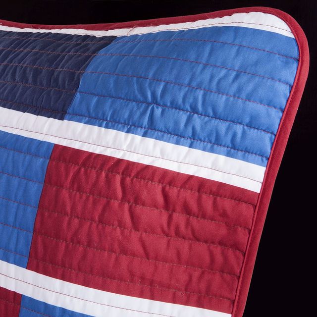 Olliix by Mi Zone Bradley Navy and Red Full/Queen Reversible Coverlet Set-3
