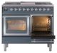 Ilve® Nostalgie II Noblesse 40'' Blue Gray Pro Style Dual Fuel Range with Chrome Trim-4