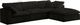 Meridian Furniture Cozy 4-Piece Black Velvet Cloud Modular Sectional-0