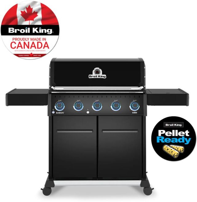 Broil King® Baron 520 Pro Shadow 5-Burner Black Freestanding Natural Gas Grill-4