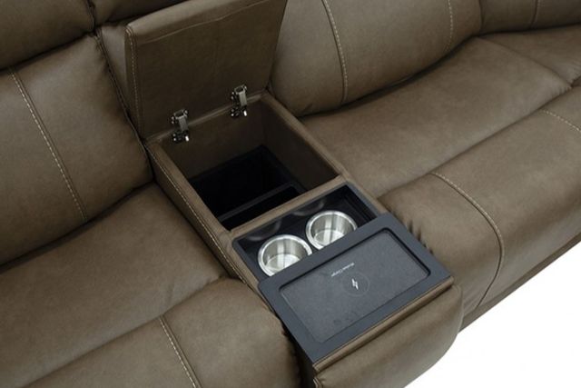 Furniture of America® Orpheus Brown Power Sectional with Lift Chair-4
