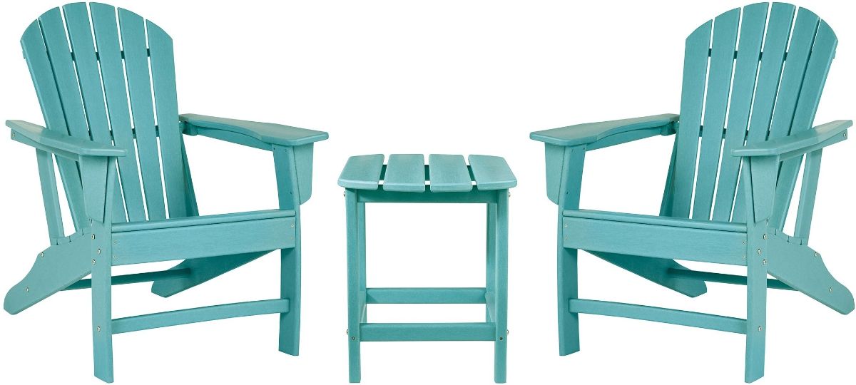 Signature Design by Ashley® Sundown 3-Piece Turquoise Outdoor Seating Chair Set