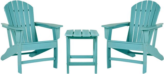 Signature Design by Ashley® Sundown 3-Piece Turquoise Outdoor Seating Chair Set-0