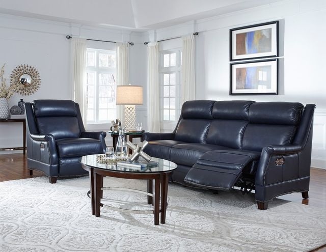 BarcaLounger® Warrendale Shoreham Blue Leather Power Recliner-2