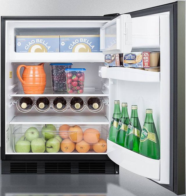 Summit® 5.1 Cu. Ft. Black Stainless Steel Under the Counter Refrigerator-3