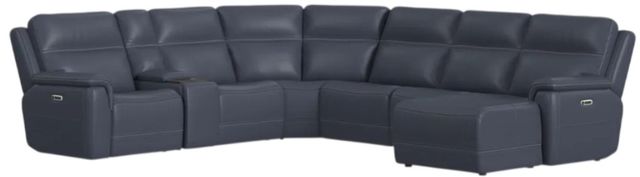 Flexsteel® Sawyer Marine Leather Power Reclining Sectional with Power Headrests and Lumbar with Custom Layout Options-0