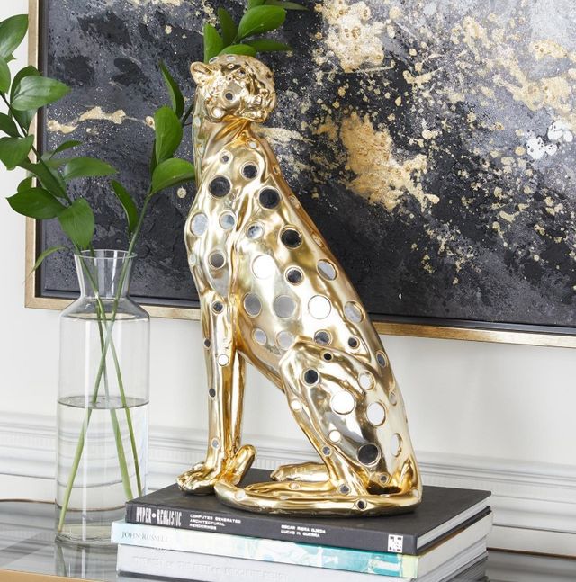 Deco Marche Gold Leopard Sculpture-4