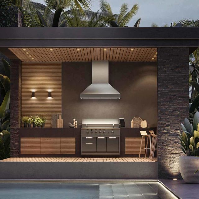 Falmec Pyramid 48" Scotch Brite Stainless Steel Outdoor Range Hood-3